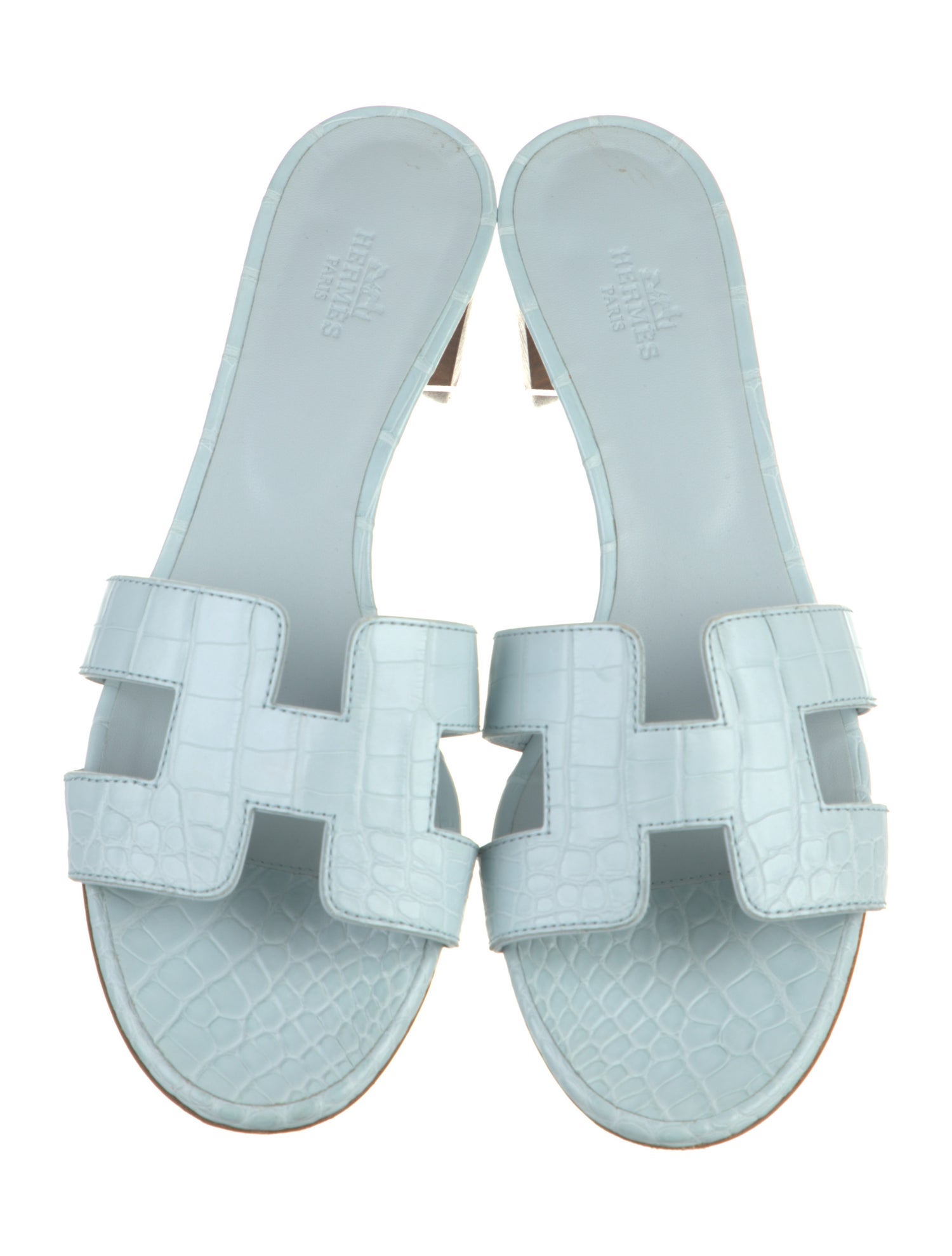 Hermès Oasis Crocodile Slides